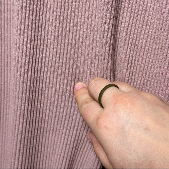 Christy Dawn the Charlie Dress Long Sleeve Pink Ribbed Mock Neck - Picture 6 of 14